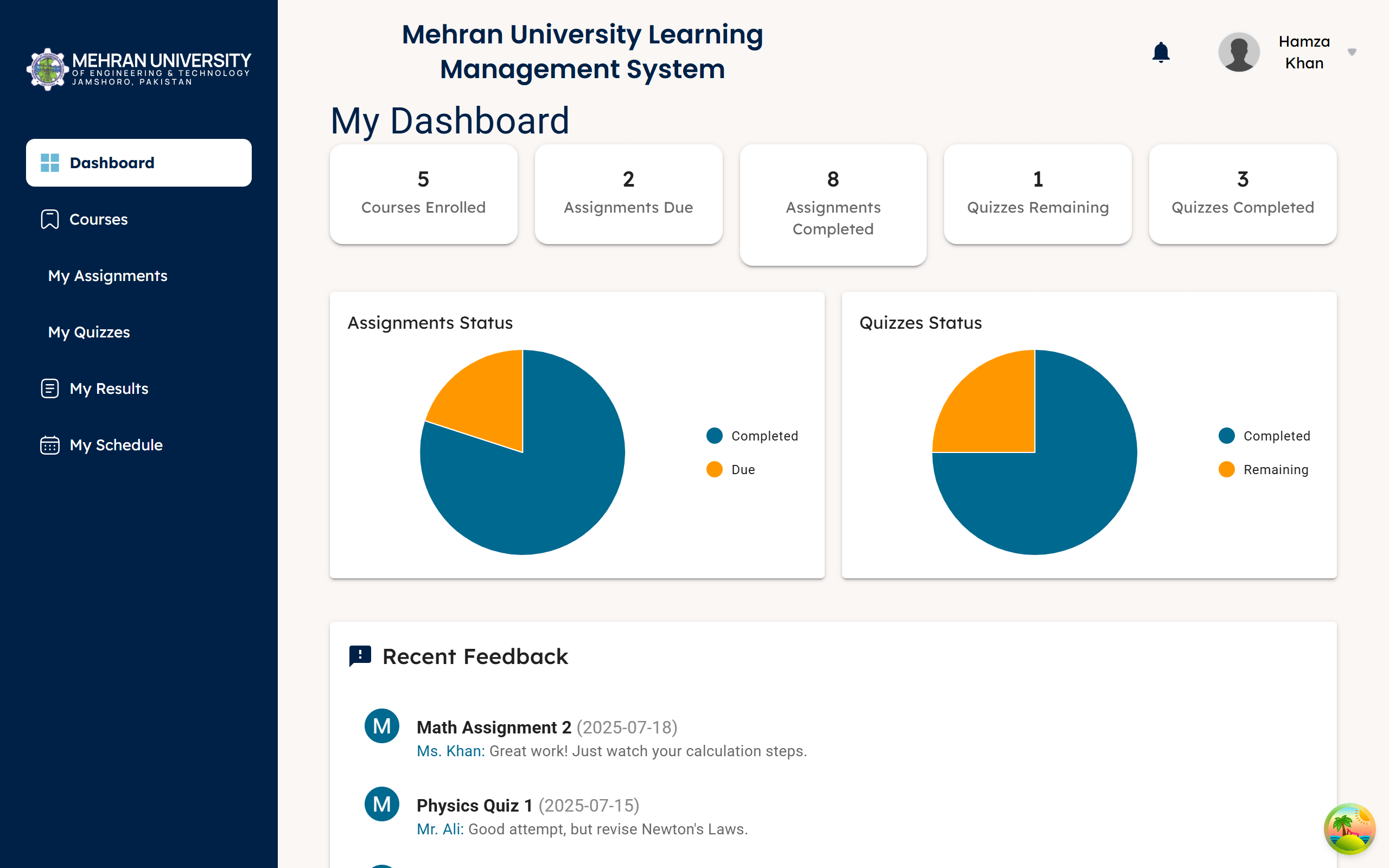 MUET Learning Management System project